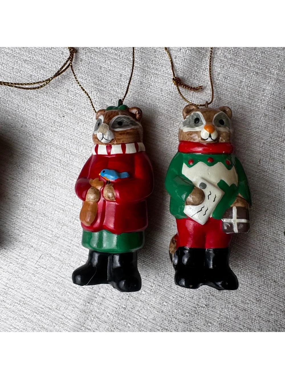 Vintage Christmas Ornament Lot of 4 Figural Holiday Decorations Taiwan Korea